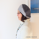 アシンメトリーベレー：ロングセラー 左右非対称のおしゃれなベレー帽型紙　初心者 簡単 PDFダウンロード 子供サイズ  商用利用可