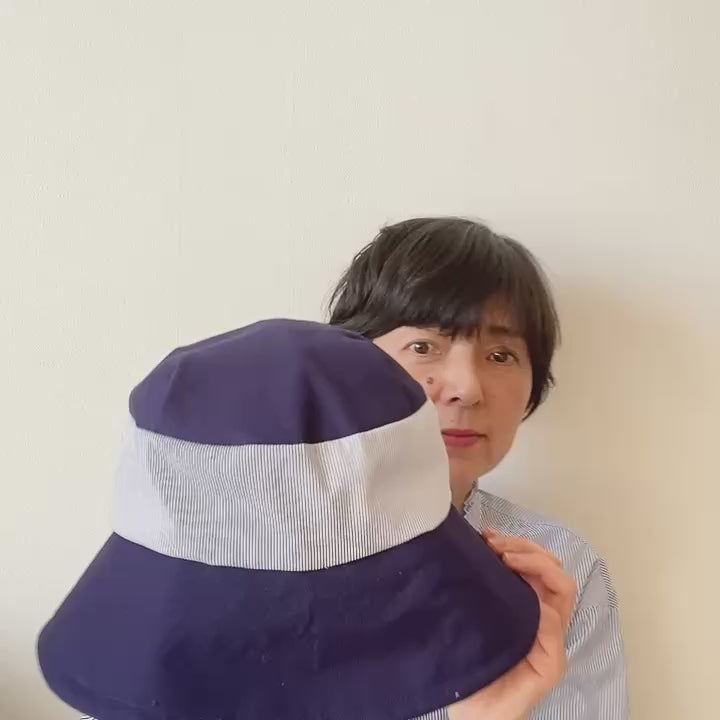 【帽子キット】上品でかわいい・大人のバケットハットのキット　帽子型紙つき　初心者