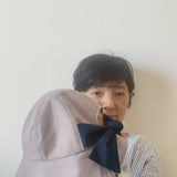 【帽子キット】6枚ハギのリボンクロシェ 手作り｜選べる2色・しわになりにくい生地・型紙＆レシピ付き