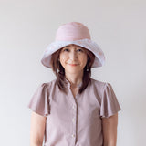 リボンブルトン ：2枚はぎ・つばがポイント　 顔が明るくみえる美人帽子 型紙 商用利用可 日除け 夏